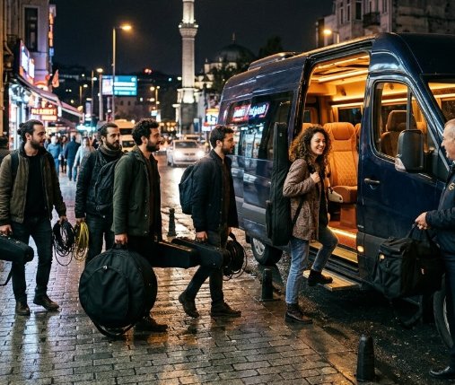 Sichere Nachttransfers für Künstler und Bühnencrews mit Istanbul Cozy Shuttle