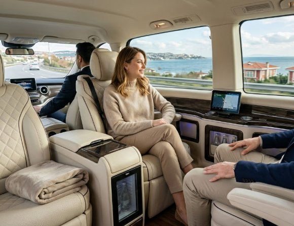 Luxuriöser Transfer vom Flughafen Istanbul zum Büyükçekmece-Ufer mit Istanbul Cozy Shuttle