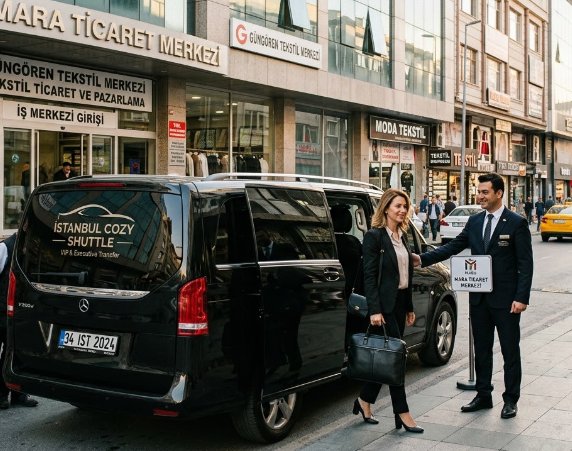 Exklusiver Transfer vom Flughafen Istanbul zu den Handelszentren von Güngören mit Istanbul Cozy Shuttle