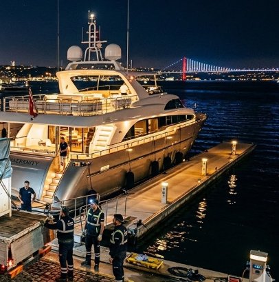 DE: Nächtlicher Luxus-Equipment- und Yacht-Logistik-Transfer zu Istanbuls Marinas