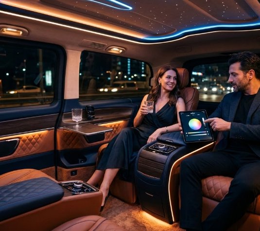 Intelligente Ambiente-Beleuchtung und Stimmungssteuerung bei VIP-Transfers