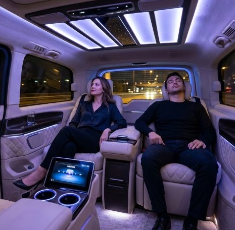 Ambientebeleuchtung und Farblichttherapie im VIP-Transfer