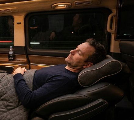 DE: Ergonomischer Schlafmodus und nächtlicher Ruhekomfort bei VIP-Transfers