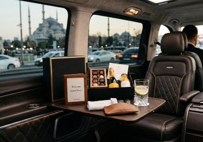 Personalisierte Erfrischungen und Willkommenspakete im VIP-Transfer